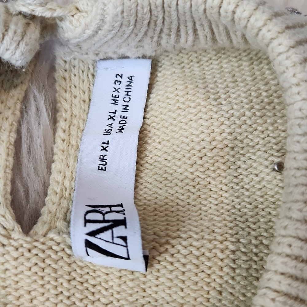 Zara Jewel & Pearl Sleevless Sweater Tank - Picture 2 of 4